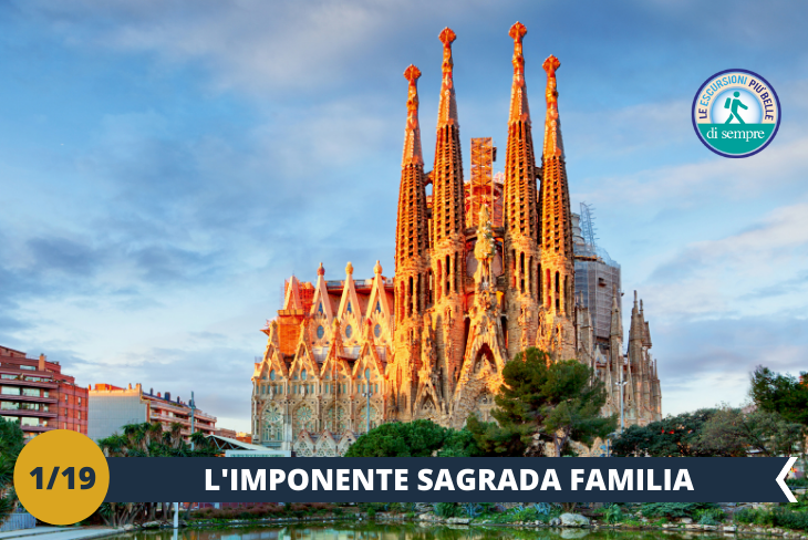 La Sagrada Familia (INGRESSO INCLUSO): Il tempio espiatorio della Sagrada Familia è oggi uno dei tratti distintivi dell’identità di Barcellona; opera di Gaudí ed emblema dell'architettura modernista, è ammirato da migliaia di turisti al giorno. (escursione mezza giornata)