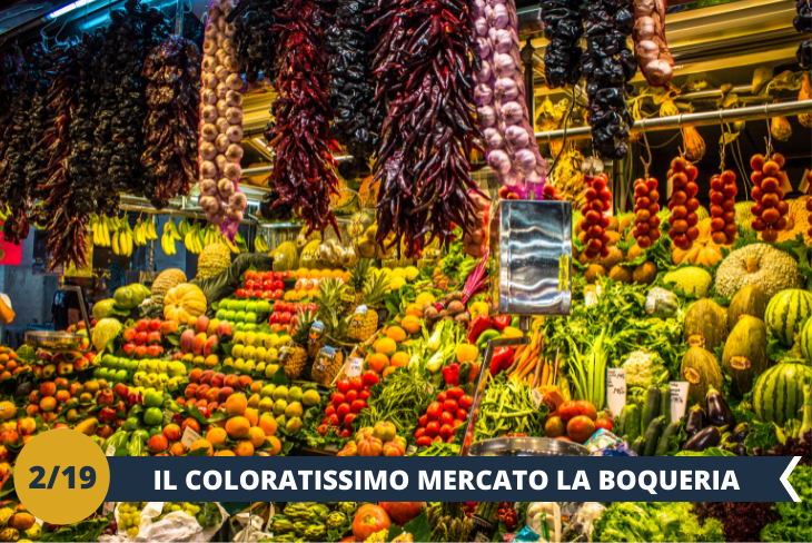 Il mercato della Boqueria è il più tipico e caratteristico di Barcellona. Posizionato direttamente sulla Rambla, è un’esplosione di profumi e di colori. (escursione mezza giornata)