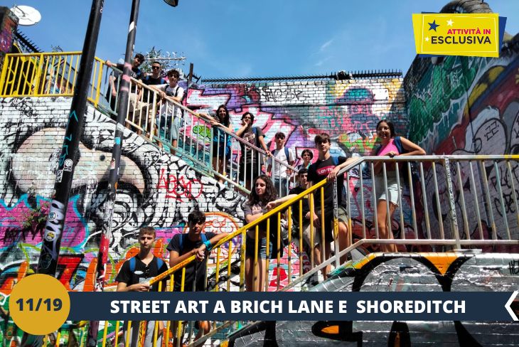 Old Street e Brick Lane: un tuffo nel quartiere della street art londinese! Giocamondo Study vi porta nel tour più artistico che ci sia. Andremo nei quartieri in cui gli artisti di strada hanno creato le loro opere. Qui troveremo tantissimi graffiti, tra cui quelli di Banksy, il più famoso esponente della street art in tutto il mondo. (escursione mezza giornata)
