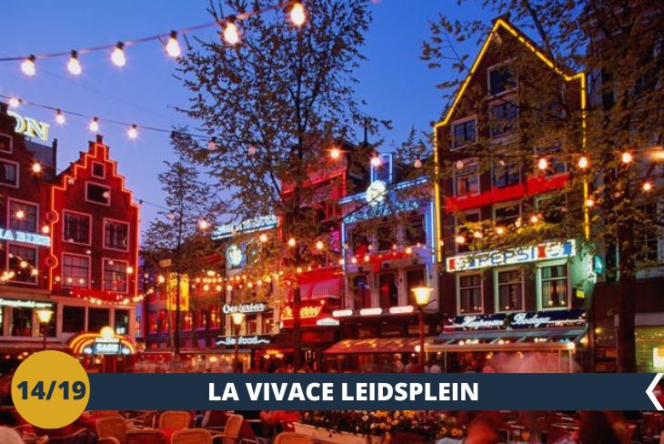 AMSTERDAM by NIGHT: un walking tour vi condurrà a Leidseplein, situata molto vicino al famoso Vondelpak. L’atmosfera vivace che anima questa piazza vi regalerà una serata indimenticabile.
