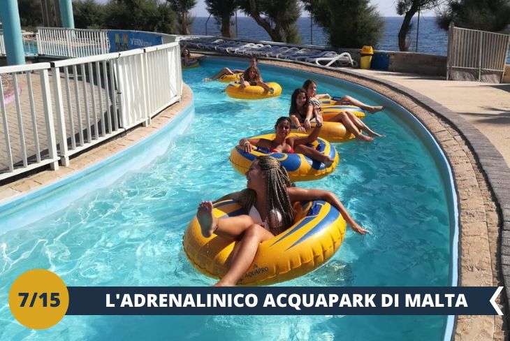 Un’esclusiva escursione di mezza giornata al PARCO ACQUATICO più famoso di Malta, tra scivoli d’acqua, tuffi e piscine, per un divertimento senza sosta. Cosa state aspettando?