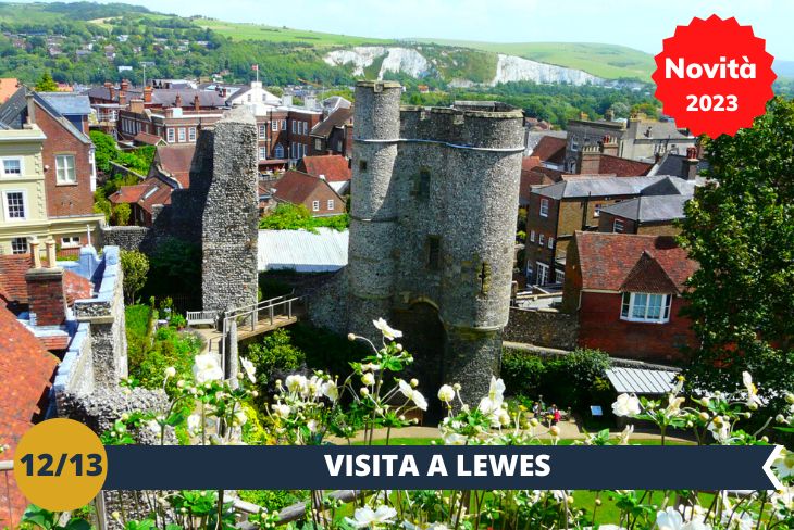 Visiteremo Lewes, una città storica a circa 12 km a nord-est di Brighton. La città ha una ricca storia ed è nota per le sue strade pittoresche, l'antico castello e gli affascinanti edifici tradizionali. Esploreremo il Castello di Lewes (INGRESSO INCLUSO), che risale all'XI secolo ed è oggi una popolare attrazione turistica. Il castello offre una vista mozzafiato sulla città e sulla campagna circostante e ospita anche un museo che esplora la storia della città e dell'area circostante. Ci sposteremo poi al Anne of Cleves House (INGRESSO INCLUSO), casa storica. La casa prende il nome da Anna di Cleves, quarta moglie del re Enrico VIII, che fu per breve tempo regina d'Inghilterra nel 1540. La casa risale al XV secolo e in origine era la casa di un ricco mercante. Oggi, la Casa di Anna di Cleves è aperta al pubblico come museo, che illustra la storia e il patrimonio della casa e della città di Lewes.  (escursione mezza giornata)