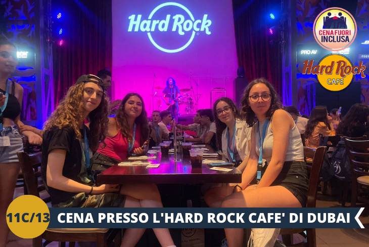 La giornata terminerà con una gustosa cena presso l’imperdibile Hard Rock Cafè di Dubai! (escursione di mezza giornata)