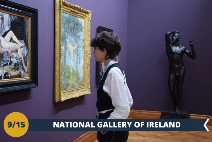 Con le sue 54 sale, la NATIONAL GALLERY OF IRELAND ci accompagnerà in un suggestivo viaggio attraverso sette secoli per scoprire le meraviglie dell’arte irlandese, britannica ed europea. Lasciatevi incantare dai capolavori di maestri come Caravaggio, Vermeer, Goya, Rembrandt, Monet, Picasso e tanti altri (escursione di mezza giornata).
