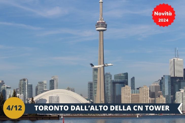 Novità 2024! Visita alla CN Tower (INGRESSO INCLUSO)! La CN Tower è l'emblema stesso della skyline di Toronto, un'icona imponente che si staglia nel cielo e cattura lo sguardo di chiunque posa gli occhi su questa città. Questa torre maestosa non è solo una struttura di acciaio e vetro, ma un simbolo di innovazione, audacia e progresso. Con i suoi oltre 550 metri di altezza, la CN Tower si erge come una sentinella sopra la città, offrendo panorami spettacolari che abbracciano l'intero orizzonte di Toronto e oltre. Ma la CN Tower non è solo un'attrazione turistica, è anche una meraviglia ingegneristica. La sua struttura slanciata e la sua resistenza agli agenti atmosferici più estremi sono un tributo alla scienza e alla tecnologia. È un simbolo di orgoglio nazionale, una dichiarazione di ingegnosità e determinazione che ha reso Toronto un punto di riferimento mondiale. La vista dalla sua piattaforma di osservazione, ad oltre 350 metri d'altezza, è semplicemente mozzafiato: uno sguardo panoramico sul lago Ontario, sui grattacieli che si stagliano all'orizzonte e sul tessuto urbano che si estende fino all'orizzonte. Salire sulla CN Tower non è solo una questione di vista: è un'esperienza emozionante. (escursione mezza giornata)