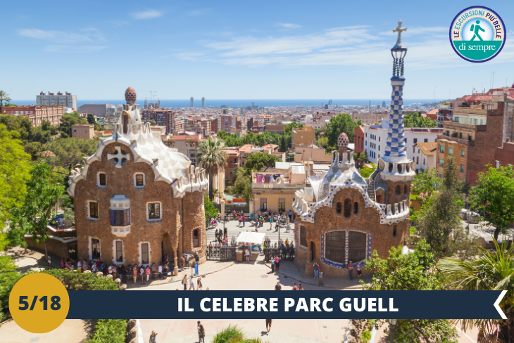 PARC GUELL (INGRESSO INCLUSO) Sito storico iconico di Barcellona, ti sorprenderà con i suoi spazi, colori ed elementi architettonici unici. Progettato da Antonio Gaudì, il parco ha aperto le sue porte nel 1922 e, da allora, è diventato uno dei principali punti di interesse turistico della città. Nel 1984, è stato insignito del titolo di Patrimonio dell'Umanità dell'UNESCO, confermando la sua importanza storica e culturale. Un’esperienza unica che consentirà di immergerti nell'affascinante mondo artistico di Gaudì e di apprezzare la bellezza di questo luogo. (escursione di mezza giornata)