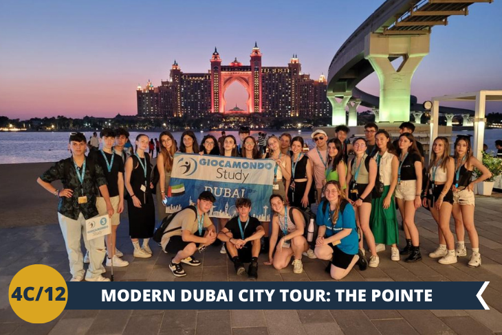 MODERN DUBAI CITY TOUR Infine approderemo a THE POINTE, una fantastica meta con negozi e spazi dedicati all'intrattenimento dalla quale avrete occasione di ammirare uno speciale spettacolo delle fontane, il tutto incorniciato da un promontorio dominato dall’Hotel Atlantis! (escursione di mezza giornata).